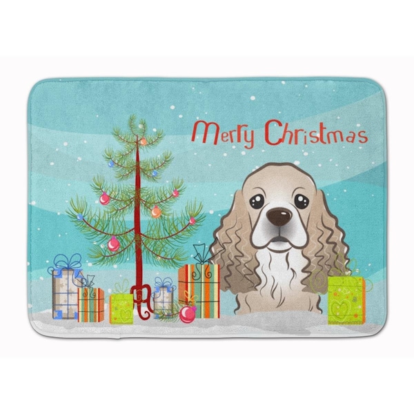Carolines Treasures Christmas Tree & Cocker Spaniel Machine Washable Memory Foam Mat BB1588RUG - main